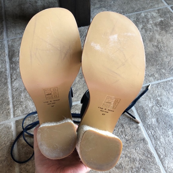 Rag & Bone NWOB Navy Blue Eden Lace Up Sandals - Picture 6 of 8